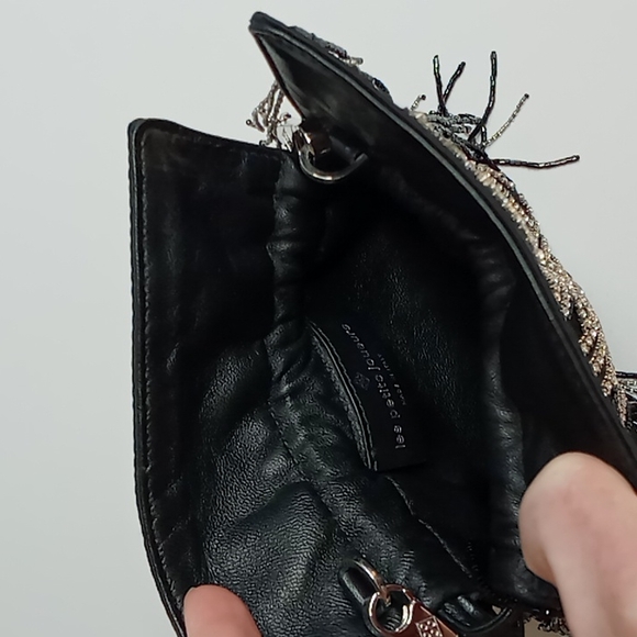 Les Petits Joueurs Crystal Beaded Sac With Removable Chain Satin/Leather - Picture 7 of 12